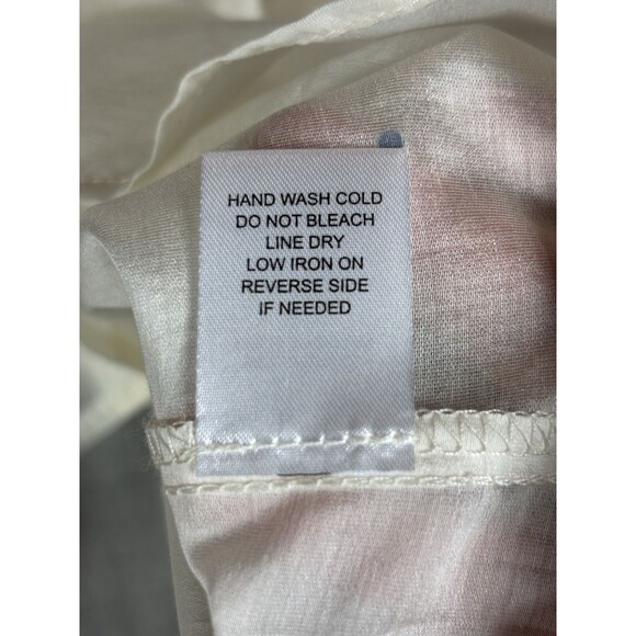 Bailey 44 Sheer Button Down Cream Medium Rhinestones Sparkle Short Puff Sleeve - Picture 5 of 9